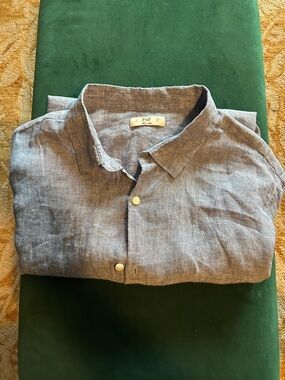 F & F 100% linen Euro long sleeve shirt. Uk/euro XXL, great summer shirt